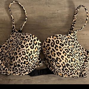 Victoria’s Secret PINK Animal Print TShirt Sweetheart Bra 34D